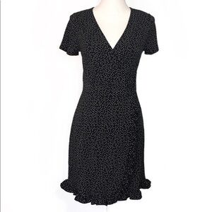 NWT ModCloth Black Polka Dot Ruffle Wrap Dress New